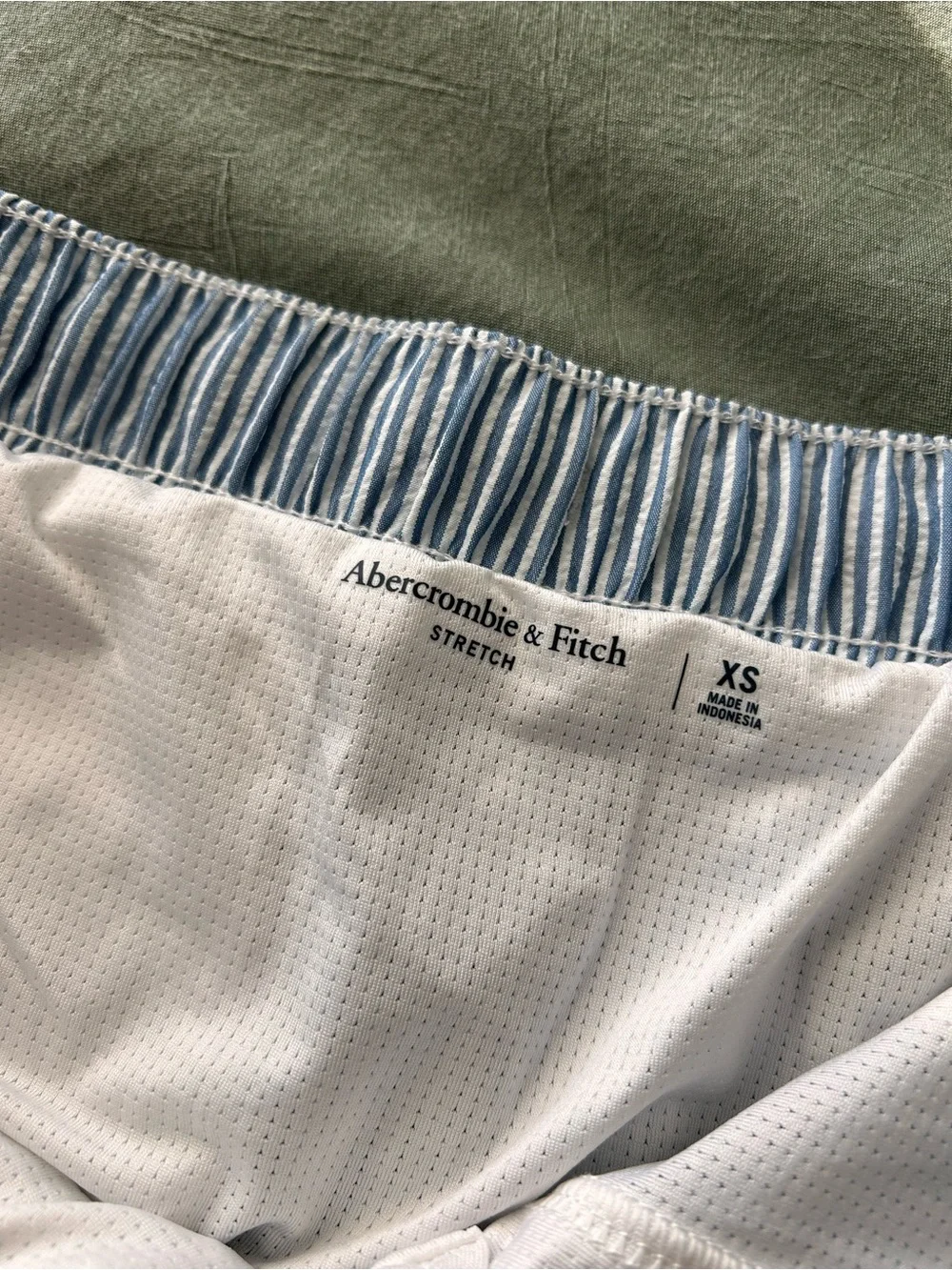 Striped Blue & White Seersucker lined swim Shorts. Never worn.
